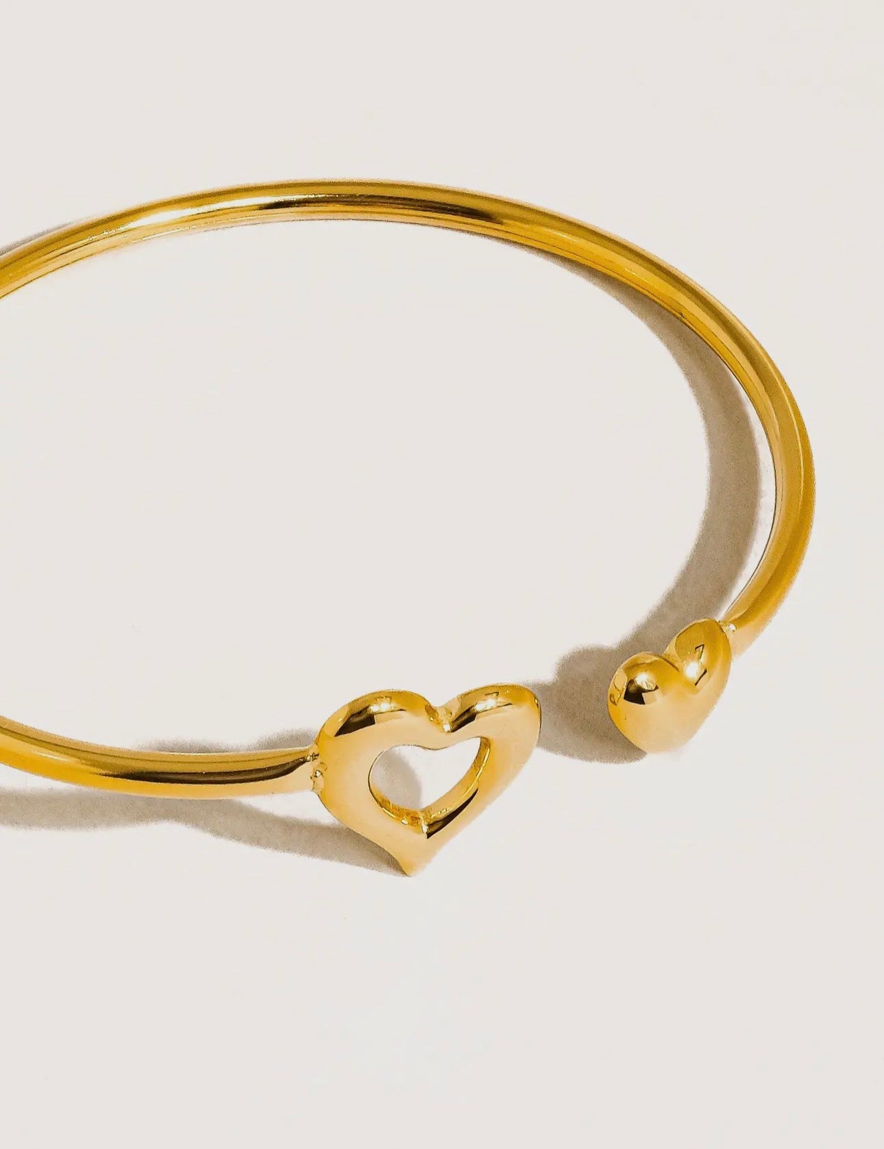 Twin Heart Open Bangle