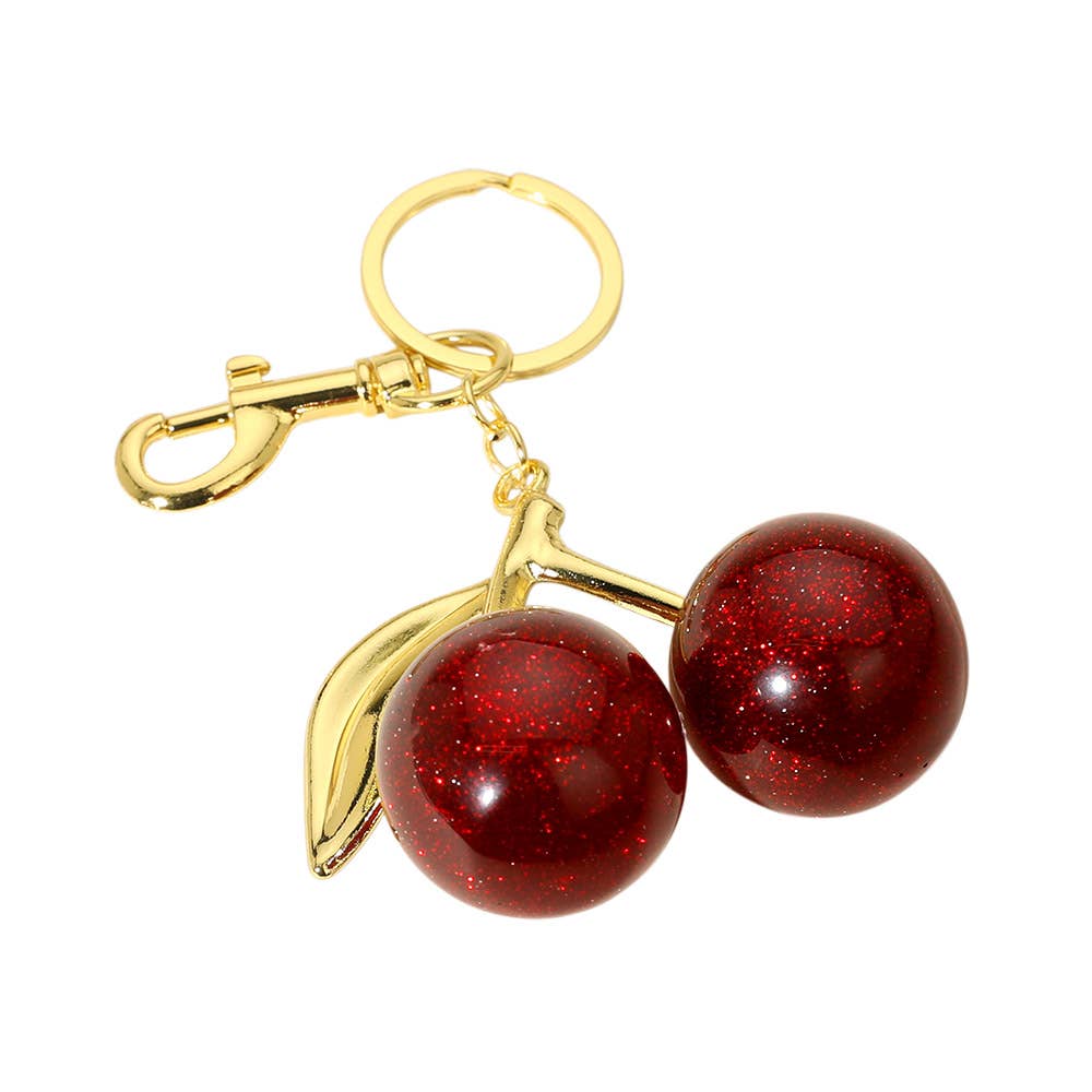 Elegant Cherry Bag Charm & Keychain