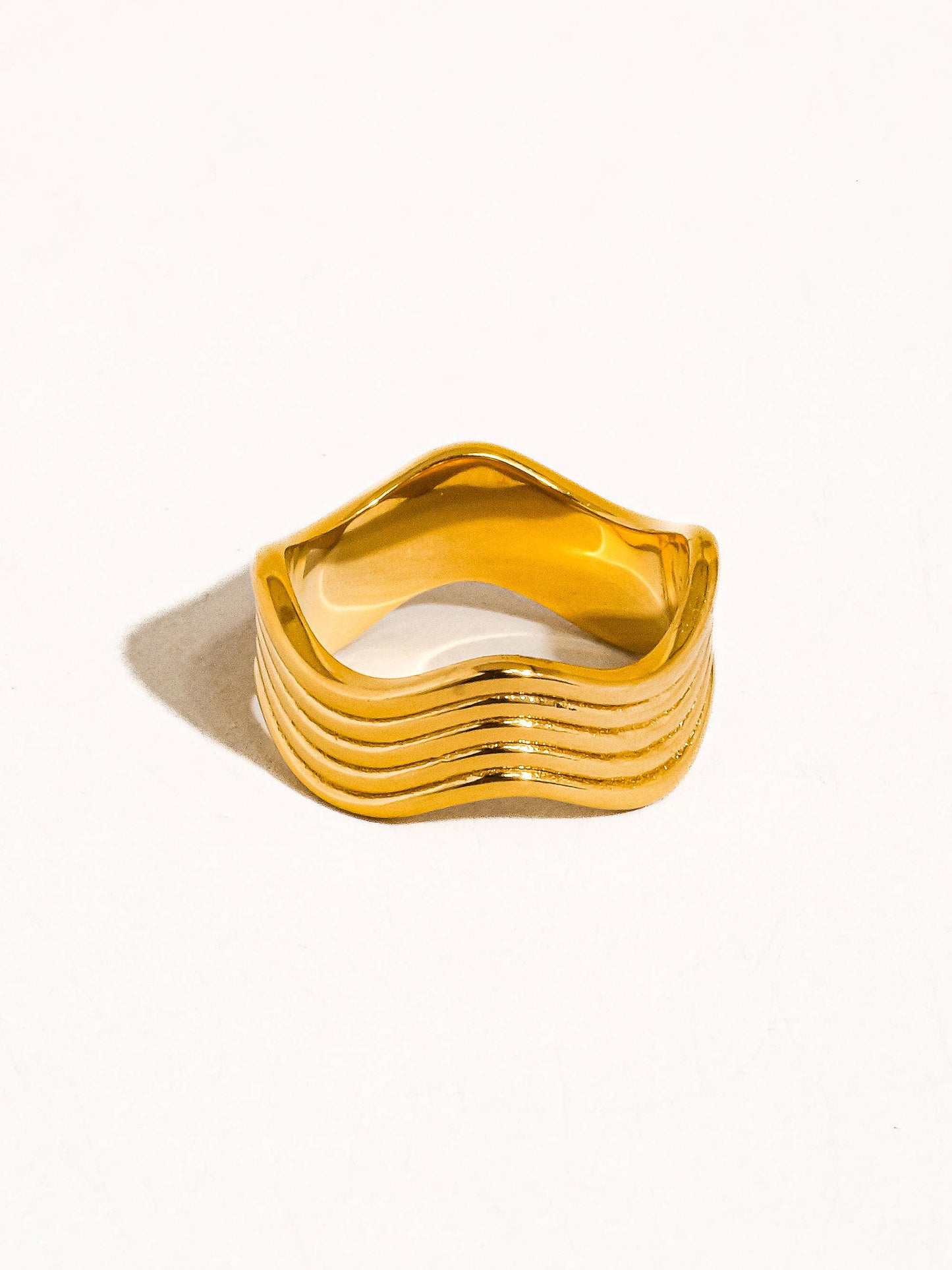 Nivea Bold Stacked Wave Band Ring