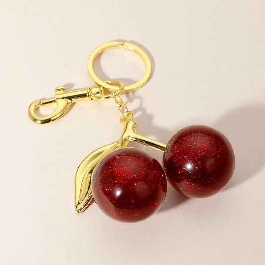 Elegant Cherry Bag Charm & Keychain