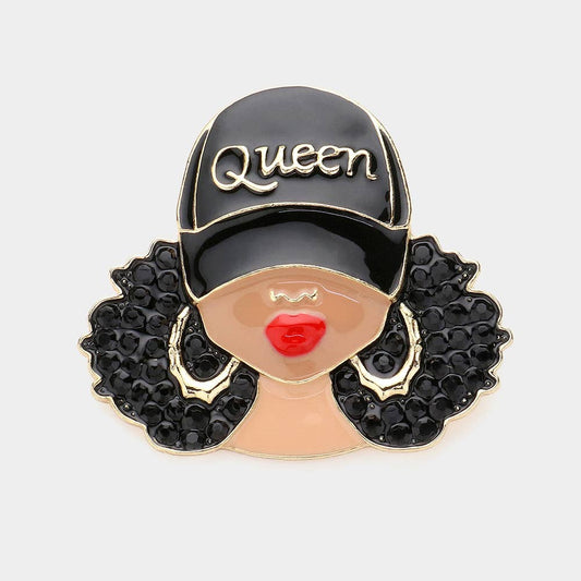 Enamel Queen Brooch