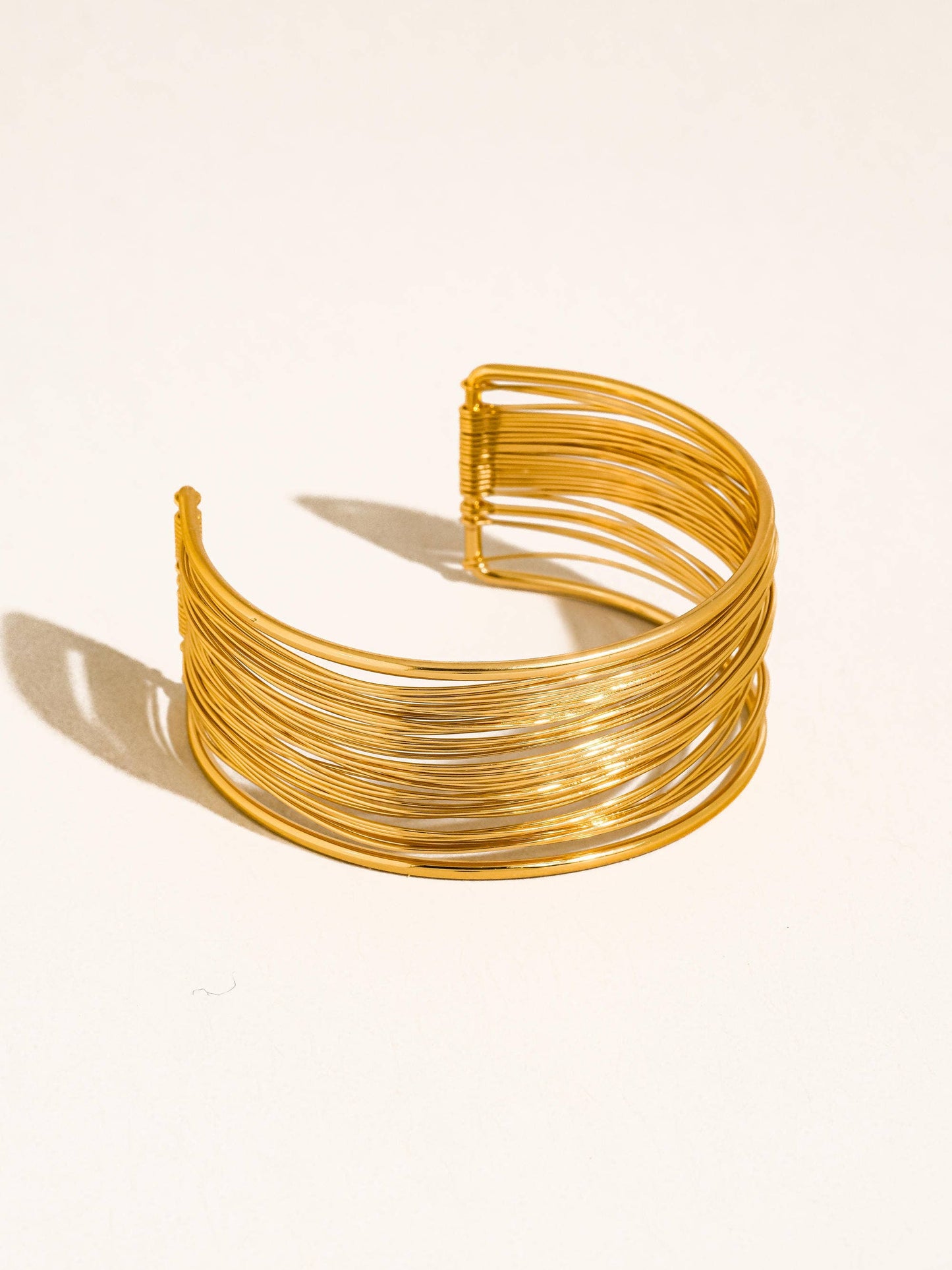 Gold Wire Stack Cuff Bracelet