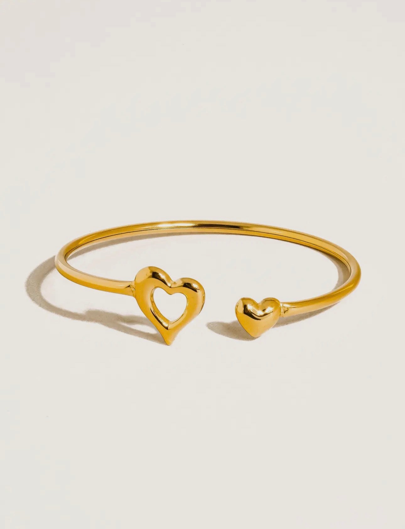 Twin Heart Open Bangle