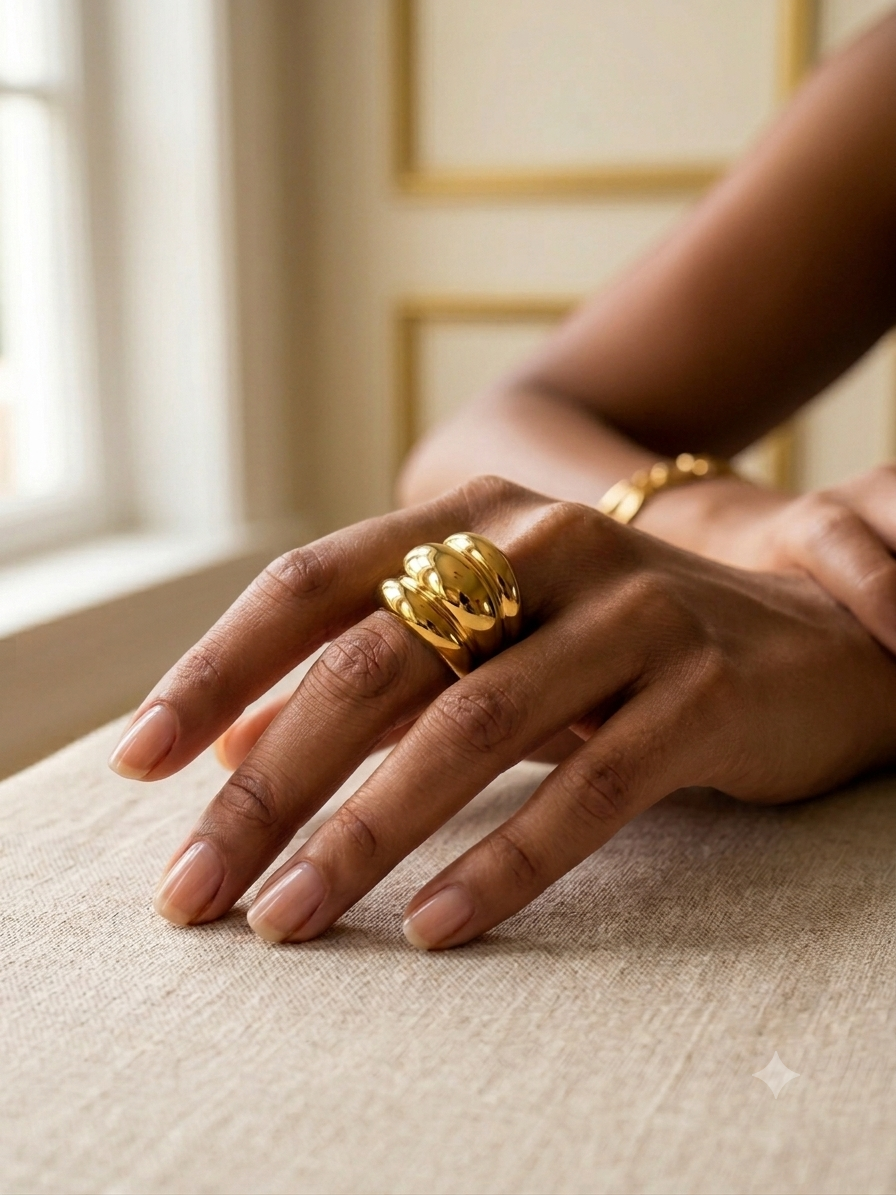 Layered Triple Dome Ring