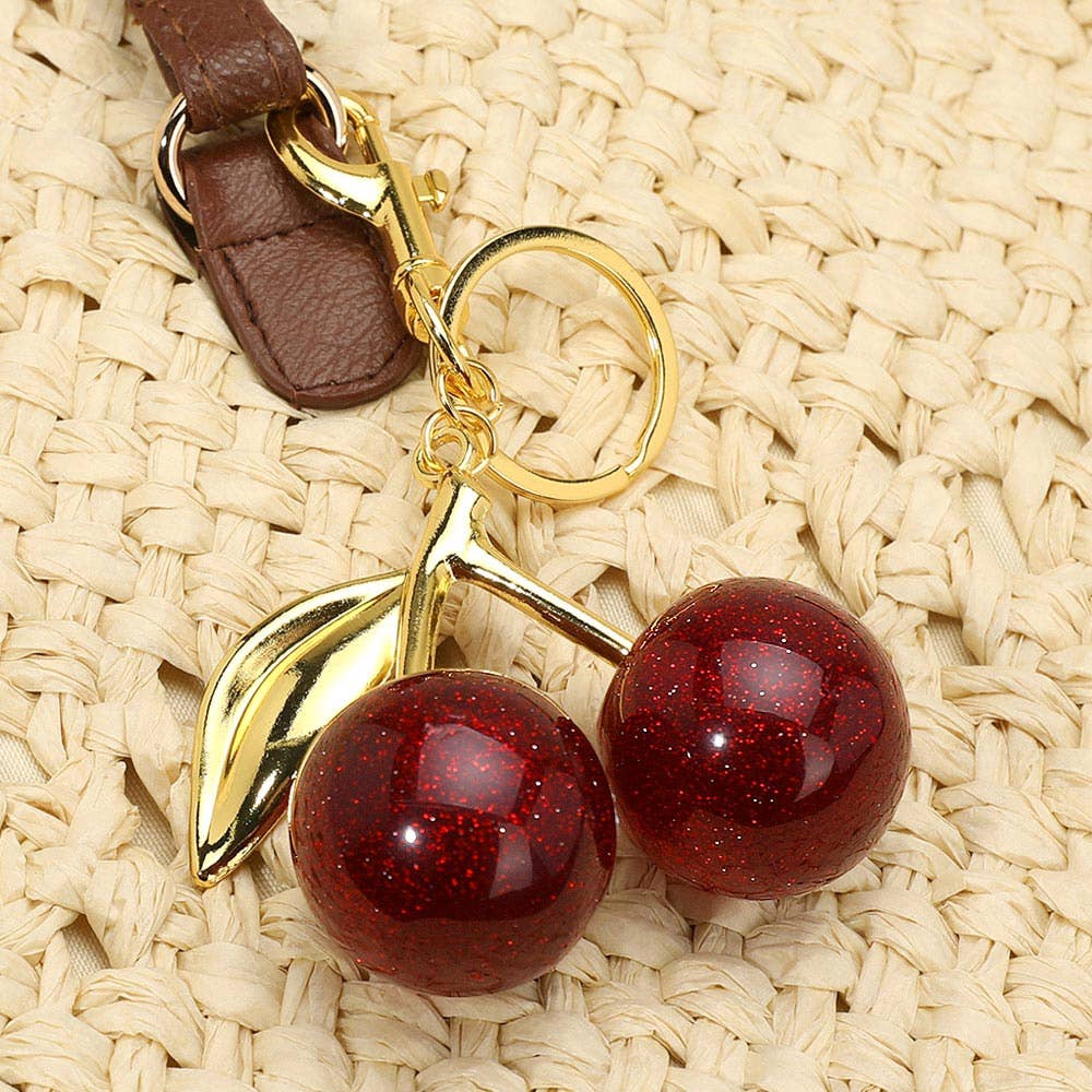 Elegant Cherry Bag Charm & Keychain