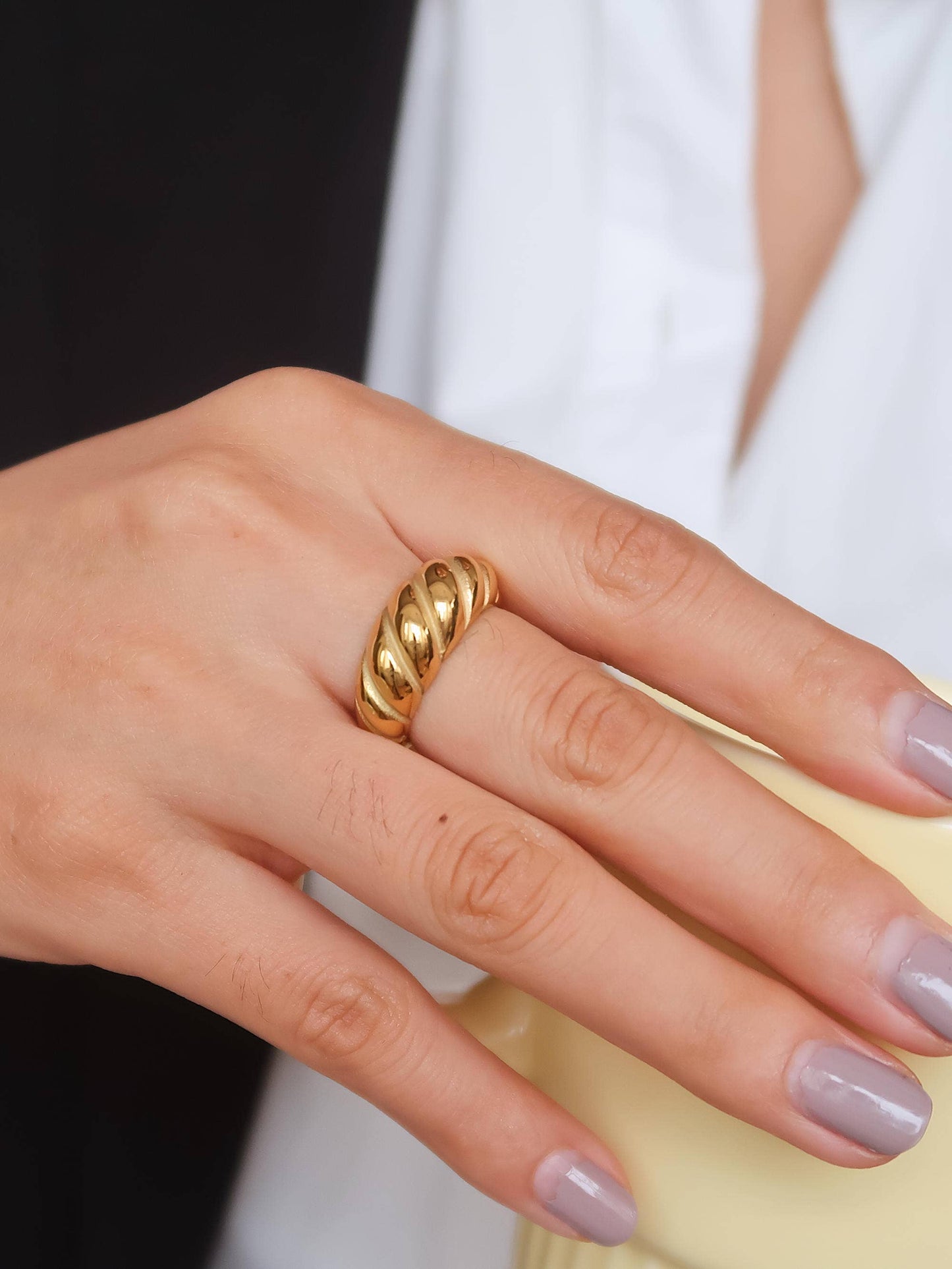 Parisian Twist Croissant Ring
